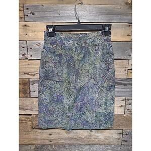 Go Fish Batik Skirt XS Bohemian Beach Island Tribal Natural Hawaiian Blue Green